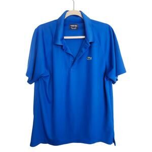 Lacoste Sport Polo Shirt Men L Blue Short Sleeve Athletic Shirt Collared Neck
